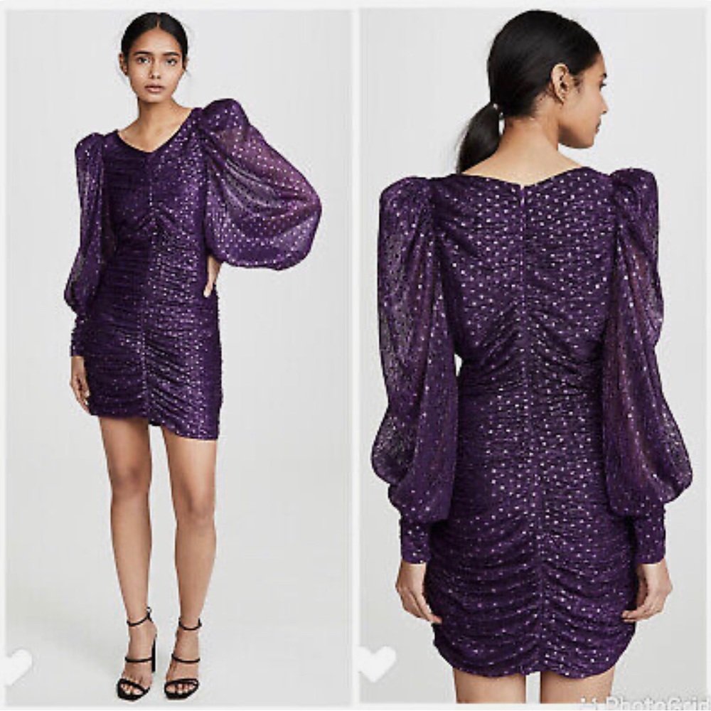 For Love & Lemons La Villette Purple Mini Dress Size Small NEW NWT